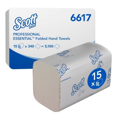 SCOTT XTRA Handtücher, Interfold, 21x20cm, 1lg, weiß, 15x340 Tü/ Krt.