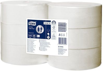 Tork Advanced Toilettenpapier Jumbo Rolle, 2lg, 360 m/ Ro, hochweiß, , 6 Ro/ VE