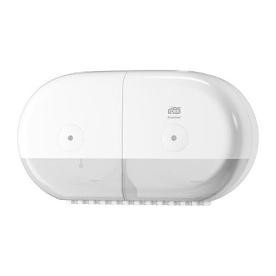 Tork Smart One Mini Doppelrollenspender für Toilettenpapier, weiß, 1St. BxHxL 164x229