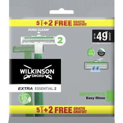 Wilkinson Einwegrasierer Extra 2 Sensitiv, mit Doppelklinge, 5er
