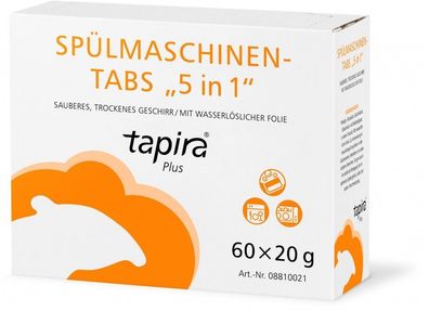 TAPIRA plus Spülmaschinen - Tabs 5 in 1, phosphathaltig, 60 St/ Pk