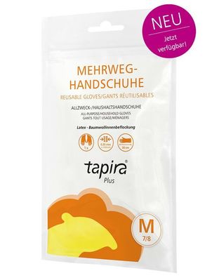 TAPIRA plus Mehrweg-Handschuh Latex, Stärke: 0,35mm, gelb, 30cm, Gr. S, 1 Paar