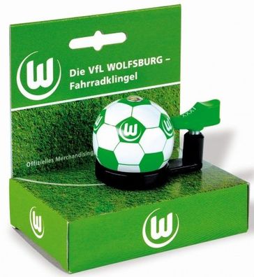 Fußball Bundesliga- Fahrradklingel "VfL Wolfsburg", weiß/ grün