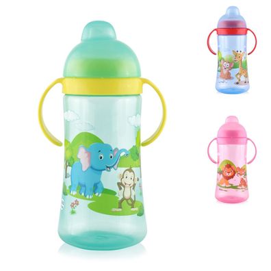 Baby Care Trinkflasche Sport Sipper 330 ml weiches Mundstück Haltegriffe Deckel