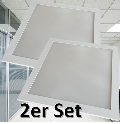 2er Set LED Büro-Panel 62x62 Büroleuchte Deckenlampe mit Aufbaurahmen Rasterdecke