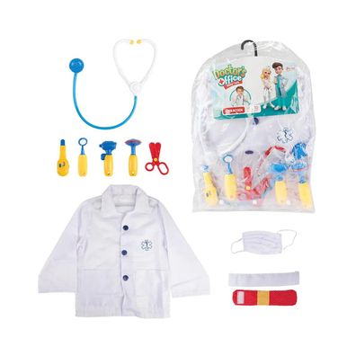Toi-Toys - Doktor Verkleidungsset für Kinder mit Jacke und Zubehör (10 teilig)