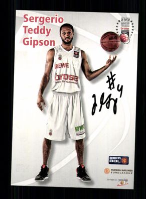 Sergerio Teddy Gipson Brose Bamberg Autogrammkarte Original Signiert + A 231363