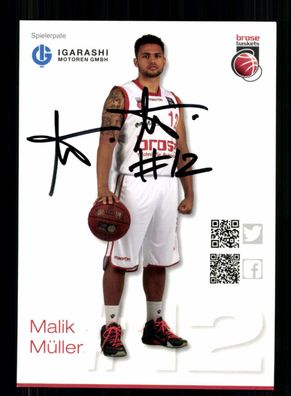 Malik Müller Brose Bamberg Autogrammkarte Original Signiert + A 231371