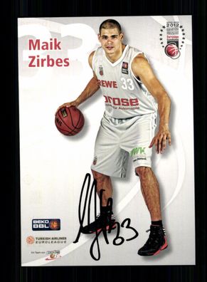 Mike Zirbes Brose Bamberg Autogrammkarte Original Signiert + A 231366