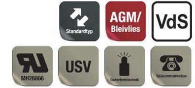 Q-Batteries 12LS-12 12V 12Ah Blei-Vlies-Akku / AGM VRLA mit VdS