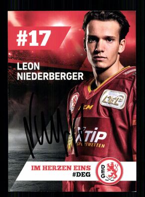 Leon Niederberger DEG Autogrammkarte Original Signiert + A 231436