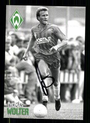 Thomas Wolter Autogrammkarte Werder Bremen Original Signiert + A 230638
