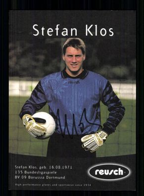 Stefan Klos Reusch Werbekarte Borussia Dortmund Original Signiert + A 230767