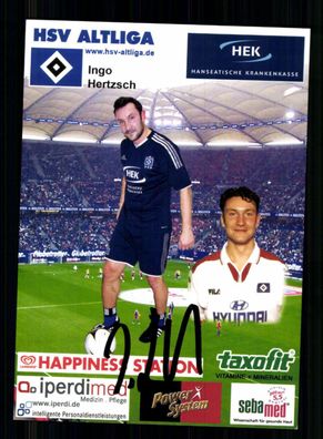 Ingo Hertzsch Autogrammkarte Hamburger SV Altliga Original Signiert + A 230805