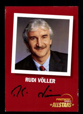 Rudi Völler Premiere Autogrammkarte DFB Nationalspieler Original + A 231292