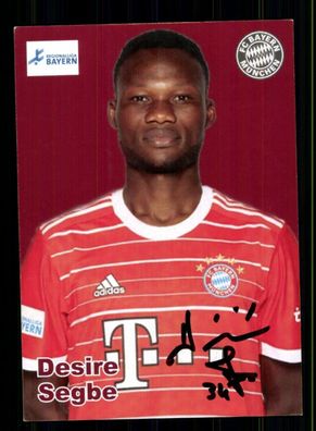 Desire Segbe Autogrammkarte Bayern München Amateure 2022-23 Original Signiert