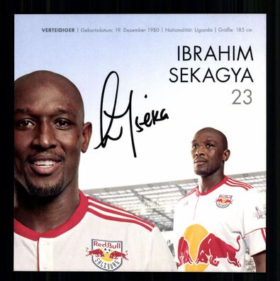 Ibrahim Sekagya Autogrammkarte Red Bull Salzburg 2009-10 Original + G 40072