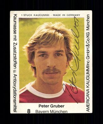 Peter Gruber Bayern München Americana Kaugummi Sammelbild 1980 Orig + A 230895