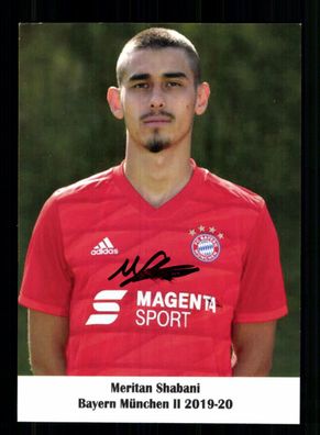 Meritan Shabani Autogrammkarte Bayern München-Amateure 2019-20 Original Signiert