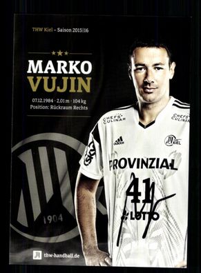 Marko Vujin THW Kiel 2015-16 Autogrammkarte Original Signiert + A 231243