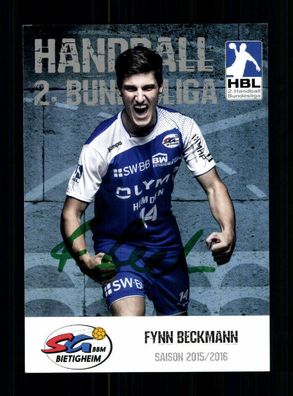 Fynn Beckmann SG BBM Bietigheim 2015-16 Original Signiert + A 231016