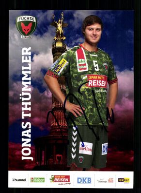 Jonas Thümmler Füchse Berlin Autogrammkarte Original Signiert Handball + A 230969