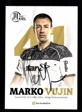 Marko Vujin THW Kiel 2017-18 Autogrammkarte Original Signiert + A 231263