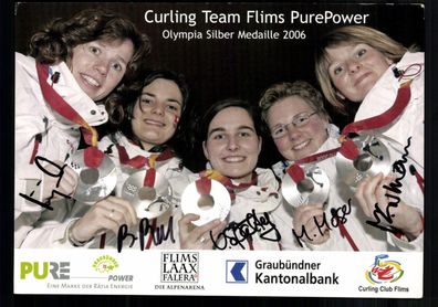 Curling Team Flims Pure Power 2. Olympia 2006 Autogrammkarte Original + G 40196