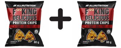 2 x Fitking Delicious Protein Chips, Barbecue - 60g