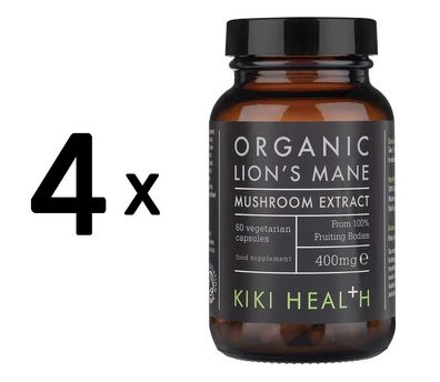 4 x Organic Lion's Mane's Extract, 400mg - 60 vcaps