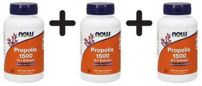 3 x Propolis 5:1 Extract, 1500mg - 100 vcaps