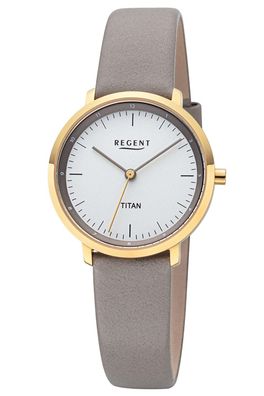 Regent Damen-Armbanduhr Titan Taupe/ Goldfarben 12090370
