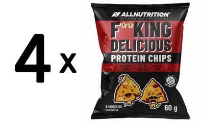 4 x Fitking Delicious Protein Chips, Barbecue - 60g
