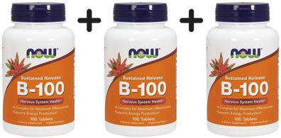 3 x Vitamin B-100, Sustained Release - 100 tabs