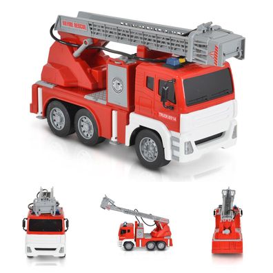Moni Spielzeug Feuerwehrauto Drehleiter 1:12 WY851A Licht- und Musikeffekte