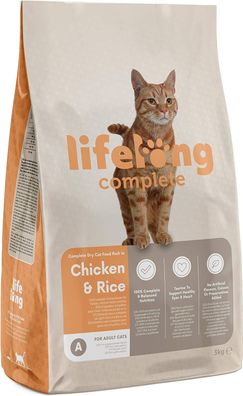 Lifelong Katzenfutter Adult Trockenfutter für die Katze Huhn & Reis 3 Kg