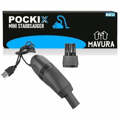POCKIX Mini Staubsauger USB Schreibtisch Tastatur Computer m. Licht & 2 Aufsätze