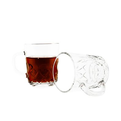 Almina Neva 6er Gläser-Set für Tee, Kaffee 230 ml Transparent mit Muster