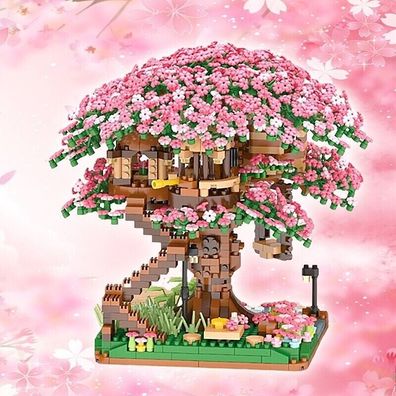 Mini Sakura / Kirschblüten Baumhaus Bausteine mit 2138 Teilen als Spielzeug