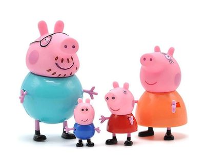 Peppa Pig Figurenset Papa Mama Schorsch Wutz Familie&Freunde Geburtstag 3 - 5cm