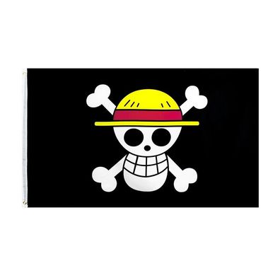 Jolly Roger Flagge aus One Piece - Strohhut Luffy Totenkopf aus Manga & Anime