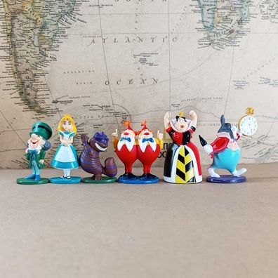 6 Alice im Wunderland Figuren Grinsekatze Spielzeug Set für Kinder und Sammeln