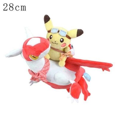 Latias mit Pikachu Plüsch 28 cm Kinder Spielzeug Anime Kuscheltier Stofftier