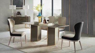 Esstisch Marmor Esstische Esszimmer Tische Tisch Design Holz Edelstahl Luxus