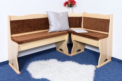 Eckbank Kiefer massiv Vollholz natur Junco 244 - Abmessungen: 85 x 110 x 148 cm