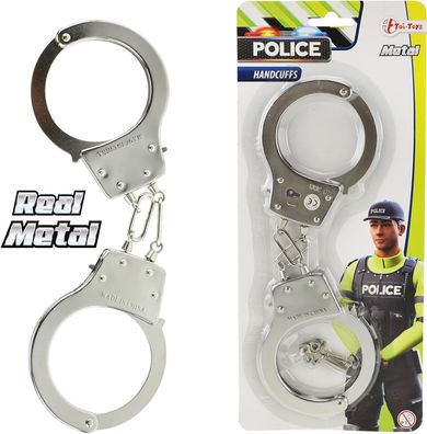 Toi-Toys -Polizei Handschellen (Metall) Spielzeug Karneval Kostüm Zubehör Police