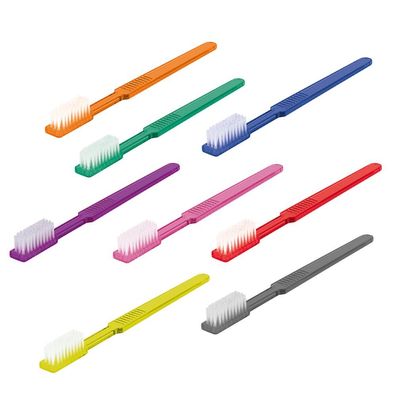 100 Einmalzahnbürsten - mit Zahnpasta - Kunststoff - verschiedene Farben