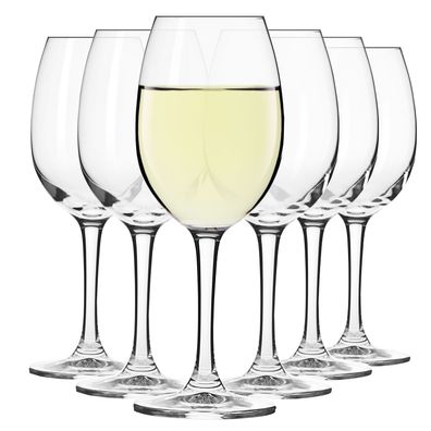 Krosno Elite Gläser für Weißwein Wein | Set 6 | 240 ml | Spülmaschine