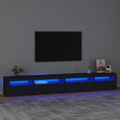 vidaXL TV-Schrank mit LED-Leuchten Schwarz 270x35x40 cm