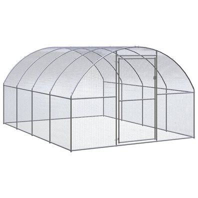 vidaXL Outdoor-Hühnerstall 3x4x2 m Verzinkter Stahl